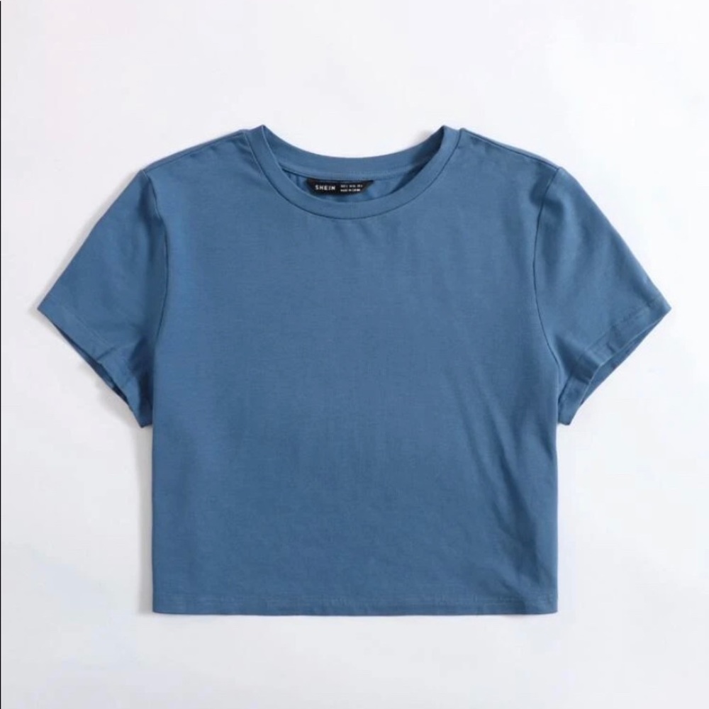 dark blue oversized crop top
